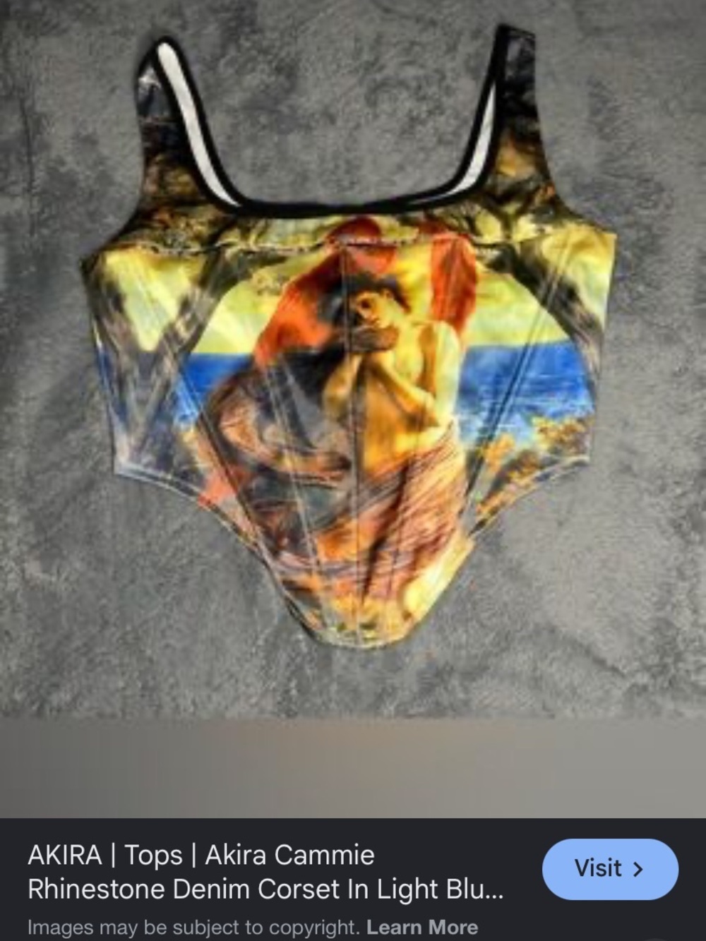 Akira Print corset nwt medium Akira medium never worn